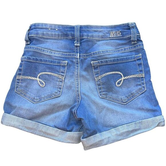 Justice Cuffed Jean Shorts Kids - Size 10 Slim - Picture 3 of 3